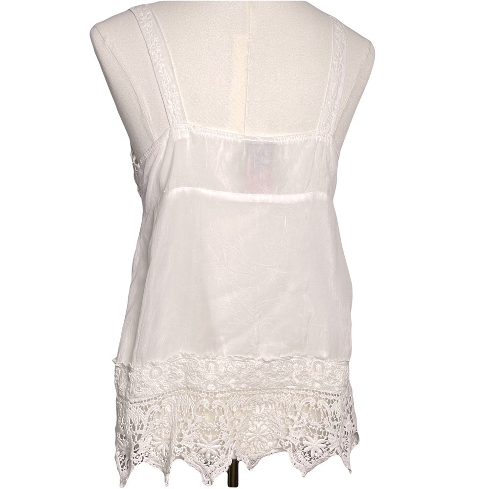 Johnny Was White Embroidered Lace Camisole Tank Top Size Small - Picture 7 of 13